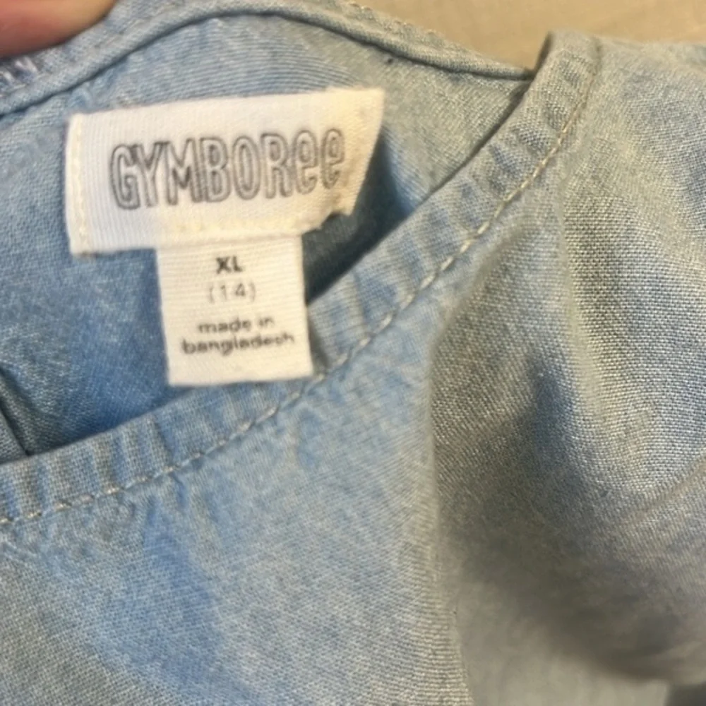 Gymboree chambray‎ Ruffled sleeve dress kids size extra large size 14